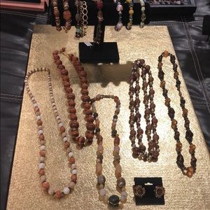 Earth-tone Beaded Jewelry Lot